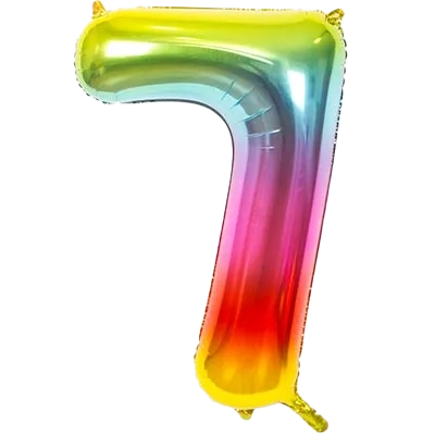 Картинка - Цифра К 40" Радуга металлик 7 от Большого Праздника. Салюты фейерверки.