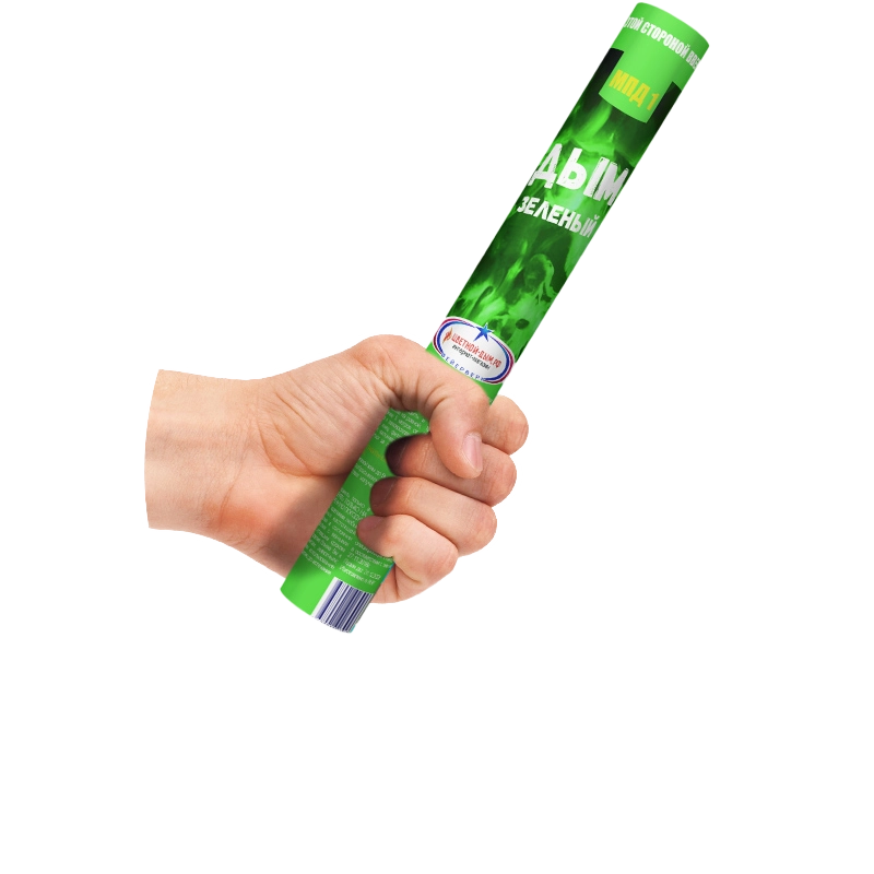 Картинка - Дымовой фонтан ручной Зеленый 60сек Мегапир от Большого Праздника. Салюты фейерверки.