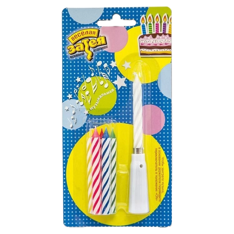 Картинка - Свеча музыкальная 6 шт от Большого Праздника. Салюты фейерверки.