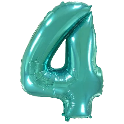 Картинка - Цифра К 40" Сатин Теал 4 от Большого Праздника. Салюты фейерверки.