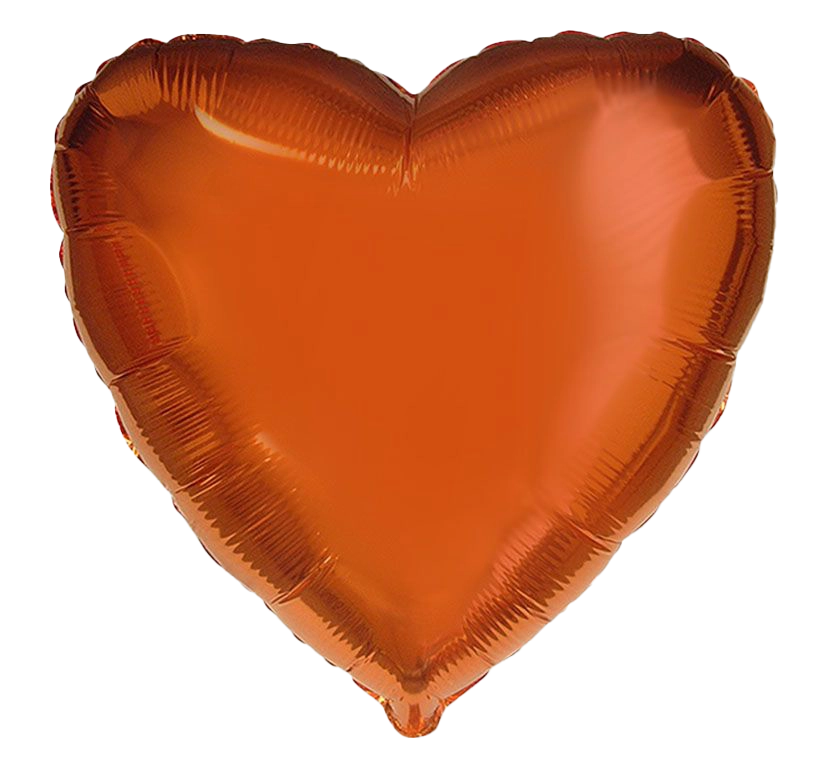 Картинка - 18"-19" Сердце Фольгированное Оранжевое с Гелием от Большого Праздника. Салюты фейерверки.