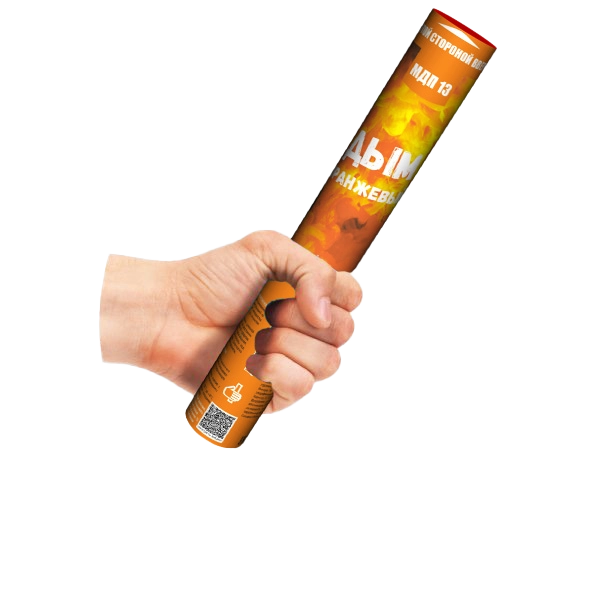 Картинка - Дымовой фонтан ручной Оранжевый 60сек Мегапир от Большого Праздника. Салюты фейерверки.