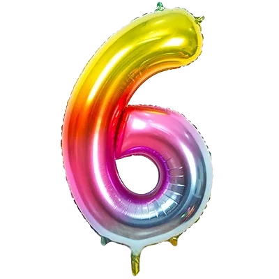 Картинка - Цифра К 40" Радуга металлик 6 от Большого Праздника. Салюты фейерверки.