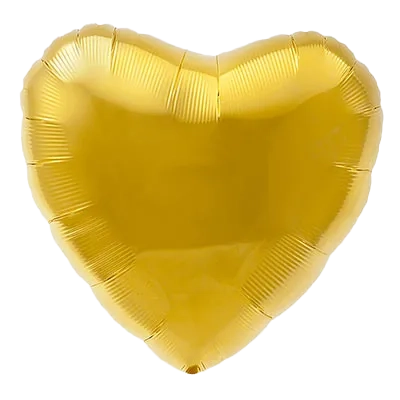 Картинка - 18"-19" Сердце Фольгированное Золото с Гелием от Большого Праздника. Салюты фейерверки.