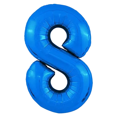 Картинка - Цифра К 40" Blue 8 от Большого Праздника. Салюты фейерверки.