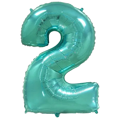 Картинка - Цифра К 40" Сатин Теал 2 от Большого Праздника. Салюты фейерверки.