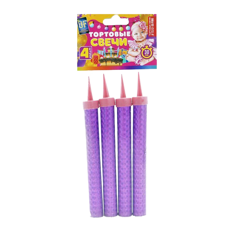 Картинка - Свеча-фонтан Розовое пламя 12см 30сек 4шт от Большого Праздника. Салюты фейерверки.