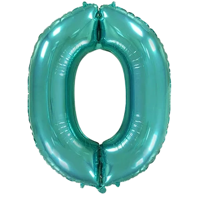 Картинка - Цифра К 40" Сатин Теал 0 с Гелием от Большого Праздника. Салюты фейерверки.