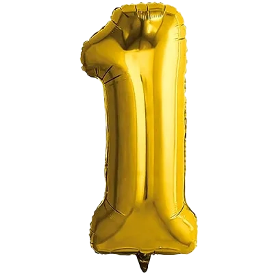 Картинка - Цифра К 40" Gold 1 С Гелием от Большого Праздника. Салюты фейерверки.