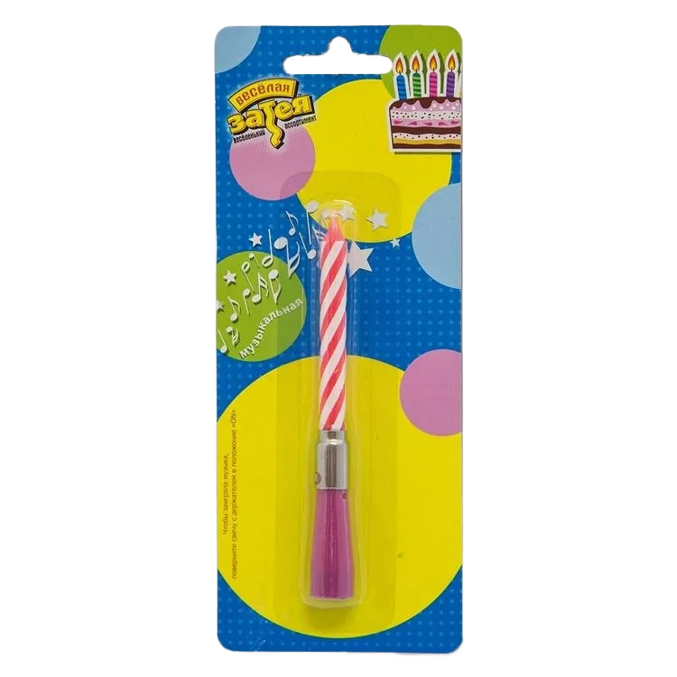 Картинка - Свеча музыкальная в ассортименте 1 шт от Большого Праздника. Салюты фейерверки.