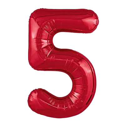 Картинка - Цифра К 40" Red 5 от Большого Праздника. Салюты фейерверки.