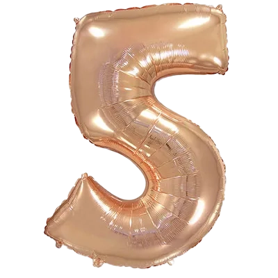 Картинка - Цифра Ф 40" Rose Gold в ассортименте от Большого Праздника. Салюты фейерверки.