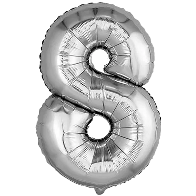 Картинка - Цифра К 40" Silver 8 от Большого Праздника. Салюты фейерверки.