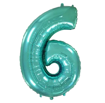 Картинка - Цифра К 40" Сатин Теал 6 от Большого Праздника. Салюты фейерверки.