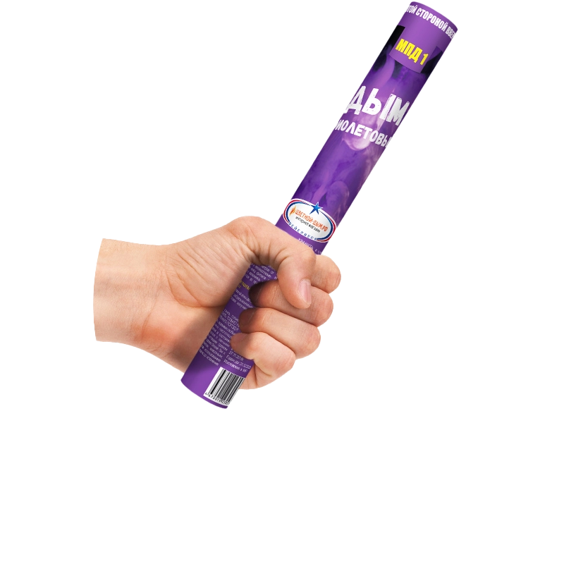 Картинка - Дымовой фонтан ручной Пурпурный 60сек Мегапир от Большого Праздника. Салюты фейерверки.