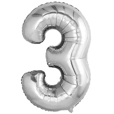 Картинка - Цифра К 40" Silver 3 от Большого Праздника. Салюты фейерверки.