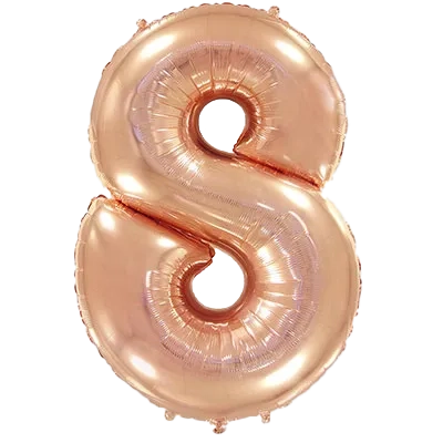 Картинка - Цифра Ф 40" 8 Rose Gold от Большого Праздника. Салюты фейерверки.