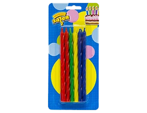 Картинка - Свечи для торта Спираль мульти 14 см 12 шт от Большого Праздника. Салюты фейерверки.