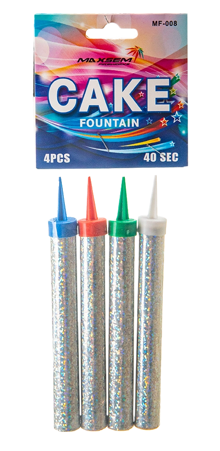 Картинка - Свеча-фонтан Цветное пламя 10см 30сек 4шт от Большого Праздника. Салюты фейерверки.