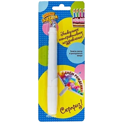 Картинка - Свеча для торта Сюрприз Веер от Большого Праздника. Салюты фейерверки.