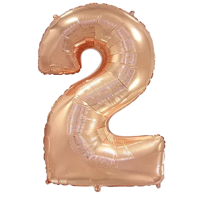 Картинка - Цифра Ф 40" 2 Rose Gold от Большого Праздника. Салюты фейерверки.