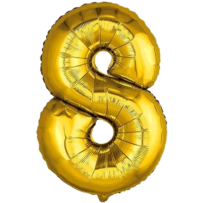 Картинка - Цифра К 40" Gold 8 от Большого Праздника. Салюты фейерверки.