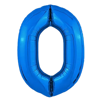 Картинка - Цифра К 40" Blue 0 от Большого Праздника. Салюты фейерверки.