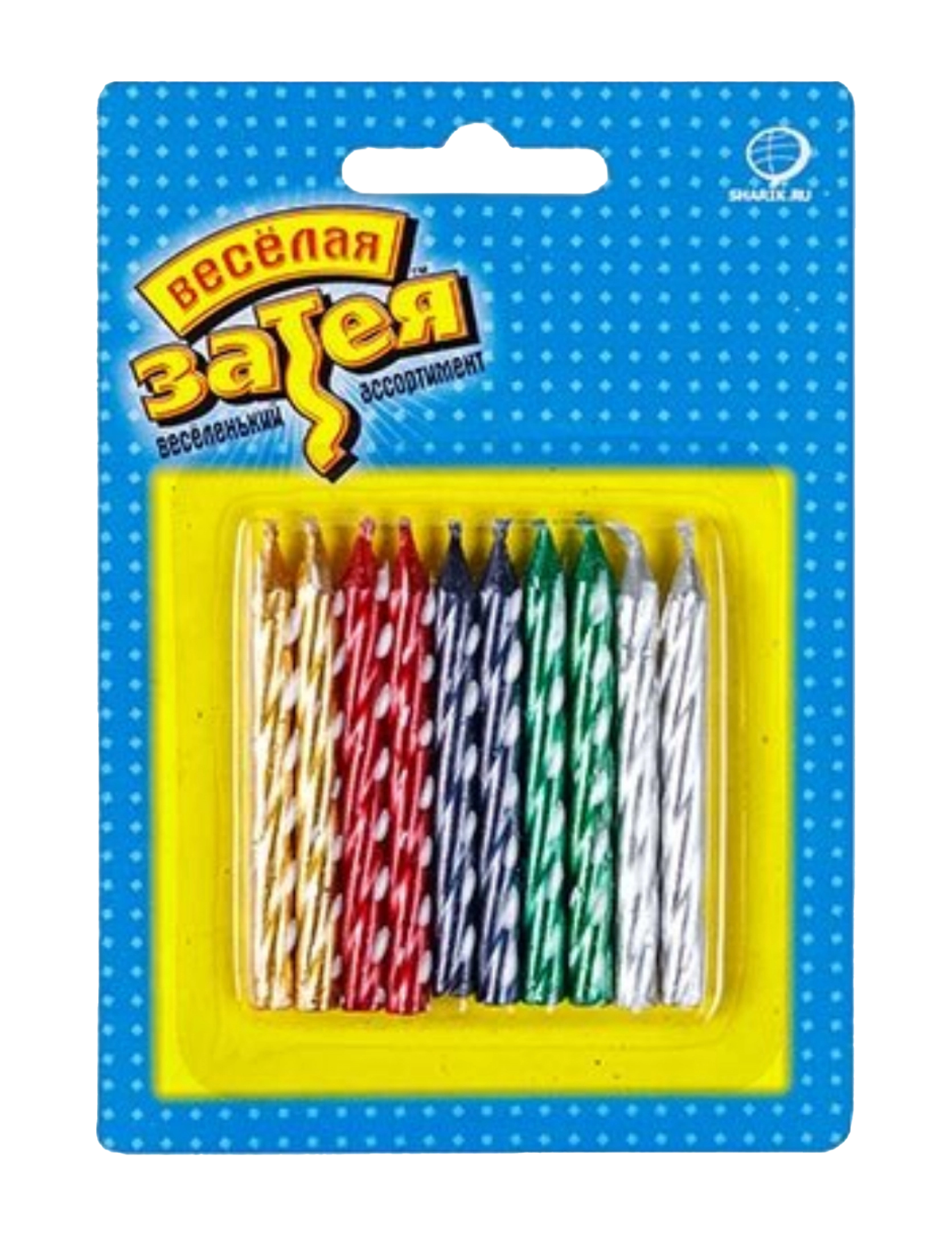 Картинка - Свечи для торта Металлик асс 10 шт  от Большого Праздника. Салюты фейерверки.