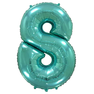 Картинка - Цифра К 40" Сатин Теал 8 от Большого Праздника. Салюты фейерверки.