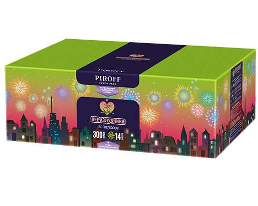 Картинка - Неразлучники от Большого Праздника. Салюты фейерверки.