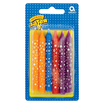 Картинка - Свечи для торта Звезды 8 см 12 шт от Большого Праздника. Салюты фейерверки.