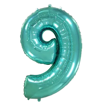 Картинка - Цифра К 40" Сатин Теал 9 от Большого Праздника. Салюты фейерверки.