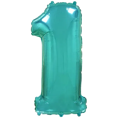 Картинка - Цифра К 40" Сатин Теал 1 от Большого Праздника. Салюты фейерверки.