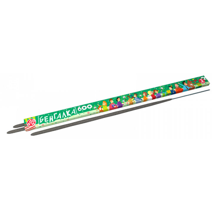 Картинка - Свеча бенгальская 600 прямоугольная от Большого Праздника. Салюты фейерверки.