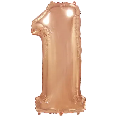 Картинка - Цифра Ф 40" 1 Rose Gold от Большого Праздника. Салюты фейерверки.