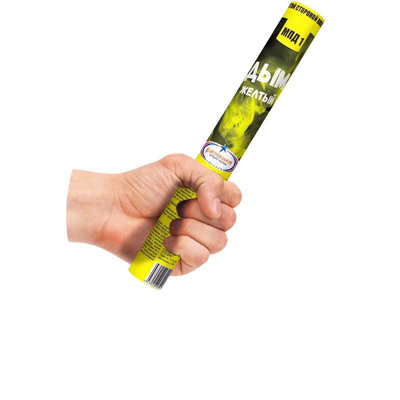 Картинка - Дымовой фонтан ручной Желтый 60сек Мегапир от Большого Праздника. Салюты фейерверки.