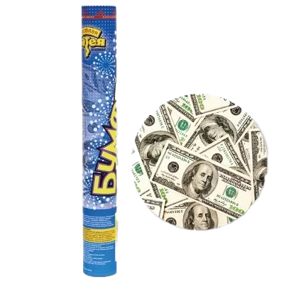 Картинка - Хлопушка БУМФЕТИ 40см Денежный Дождь Бакс от Большого Праздника. Салюты фейерверки.