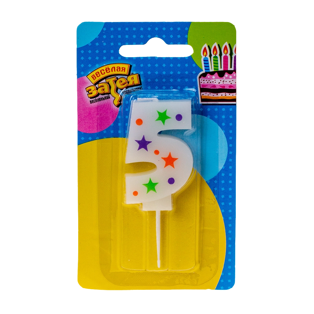 Картинка - Свеча-цифра Звезды 5 см в ассортименте от Большого Праздника. Салюты фейерверки.