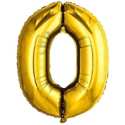 Картинка - Цифра К 40" Gold 0 С Гелием от Большого Праздника. Салюты фейерверки.