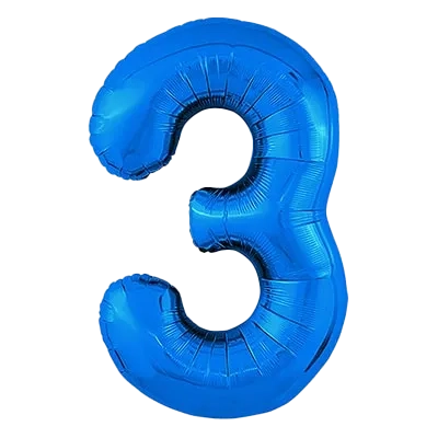 Картинка - Цифра К 40" Blue 3 от Большого Праздника. Салюты фейерверки.