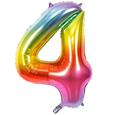 Картинка - Цифра К 40" Радуга металлик 4 от Большого Праздника. Салюты фейерверки.