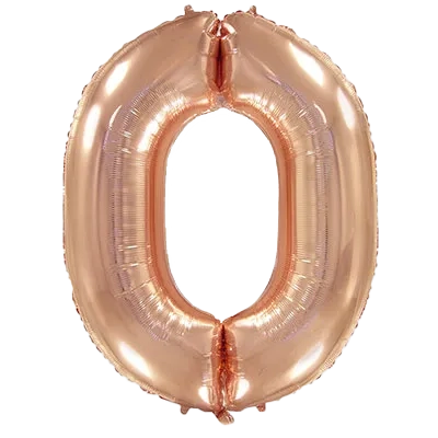 Картинка - Цифра Ф 40" 0 Rose Gold от Большого Праздника. Салюты фейерверки.