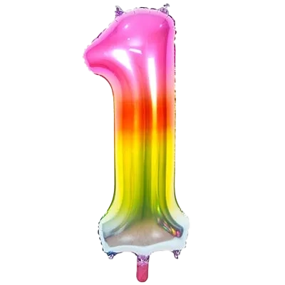 Картинка - Цифра К 40" Радуга металлик 1 от Большого Праздника. Салюты фейерверки.