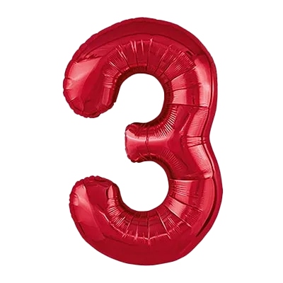 Картинка - Цифра К 40" Red 3 от Большого Праздника. Салюты фейерверки.