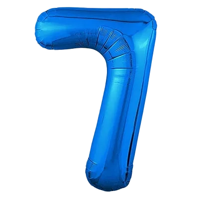 Картинка - Цифра К 40" Blue 7 от Большого Праздника. Салюты фейерверки.