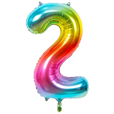 Картинка - Цифра К 40" Радуга металлик 2 от Большого Праздника. Салюты фейерверки.