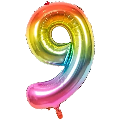 Картинка - Цифра К 40" Радуга металлик 9 от Большого Праздника. Салюты фейерверки.