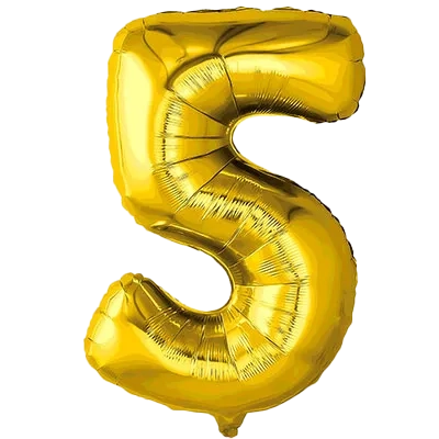 Картинка - Цифра К 40" Gold 5 от Большого Праздника. Салюты фейерверки.