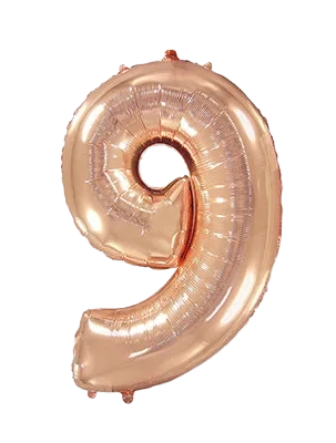 Картинка - Цифра Ф 40" 9 Rose Gold от Большого Праздника. Салюты фейерверки.