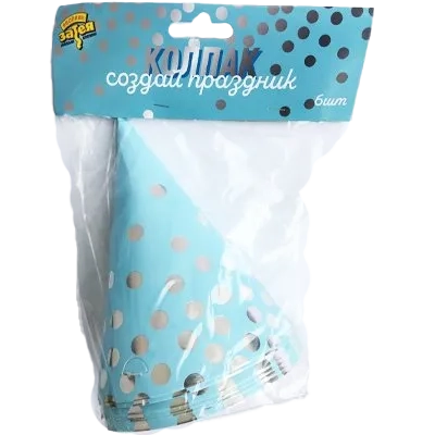 Колпак Горошек Серебряный 6 шт